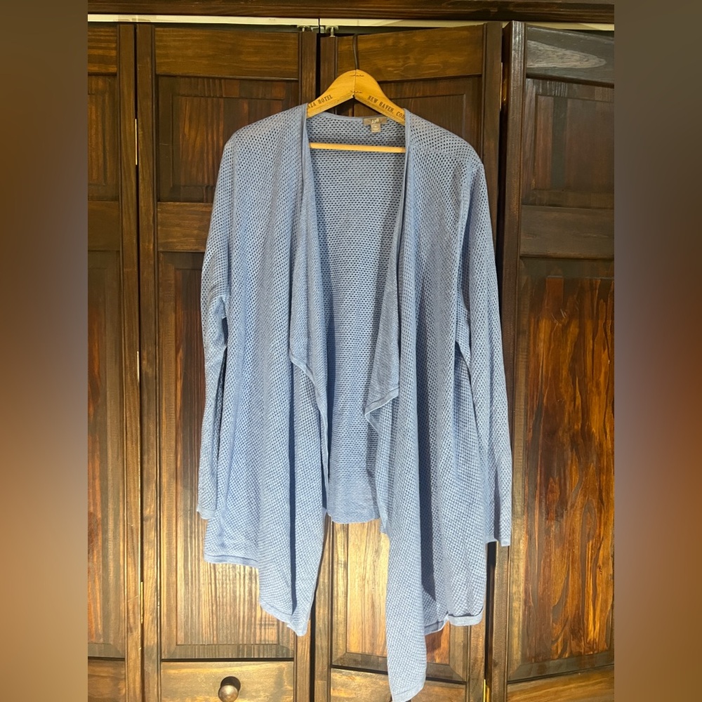 J. Jill Light Blue Open-Front Cardigan‎
